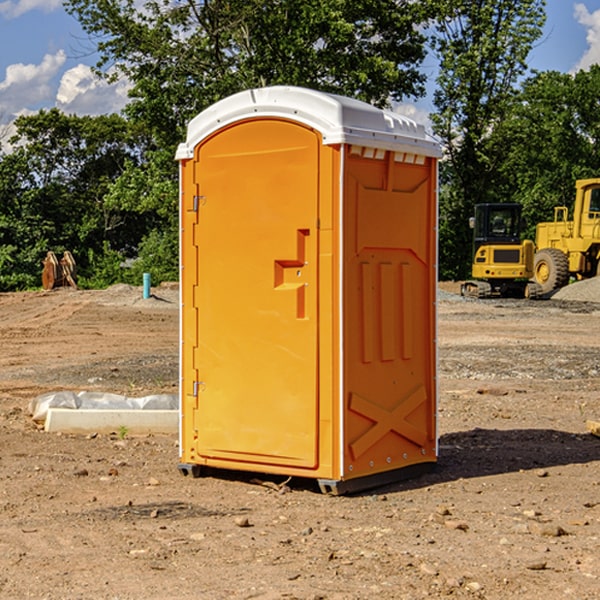 how often are the portable restrooms cleaned and serviced during a rental period in Akron AL